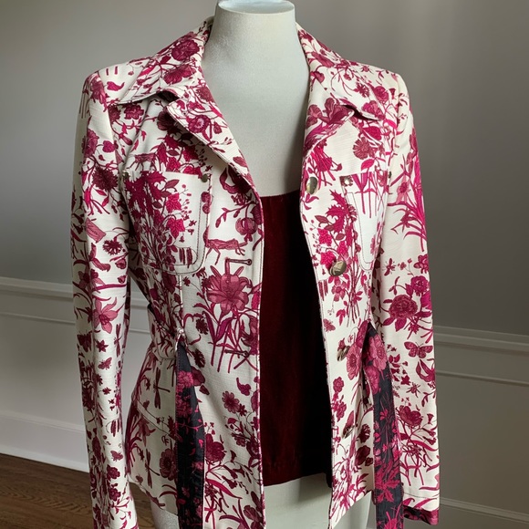 Gucci 2007 Resort Collection Runway Flora Print Blazer Jacket size 44 Small - Picture 4 of 16